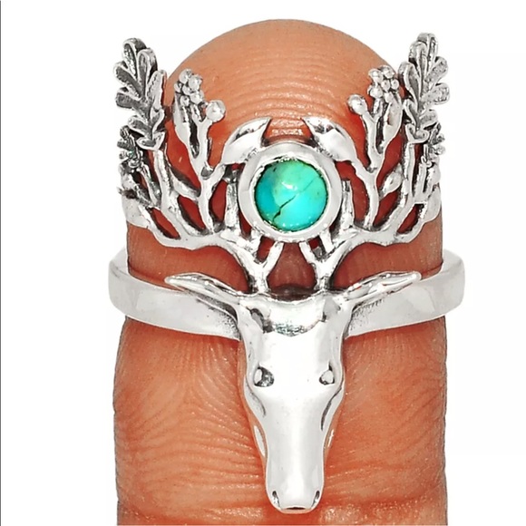 Earth Deer Sterling Silver rings with natural gemstones - Picture 3 of 4